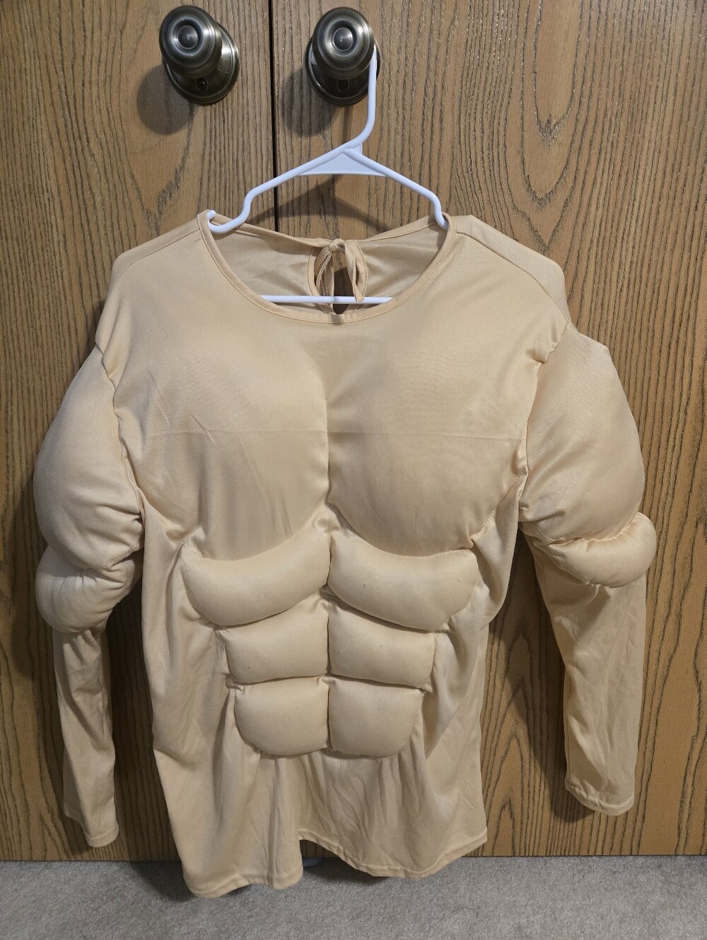 Padded Muscle Costume Top in Beige